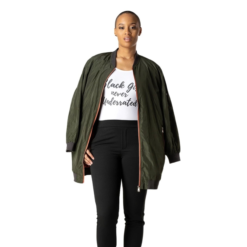 Oversized Long Sleeve Bomber Jacket